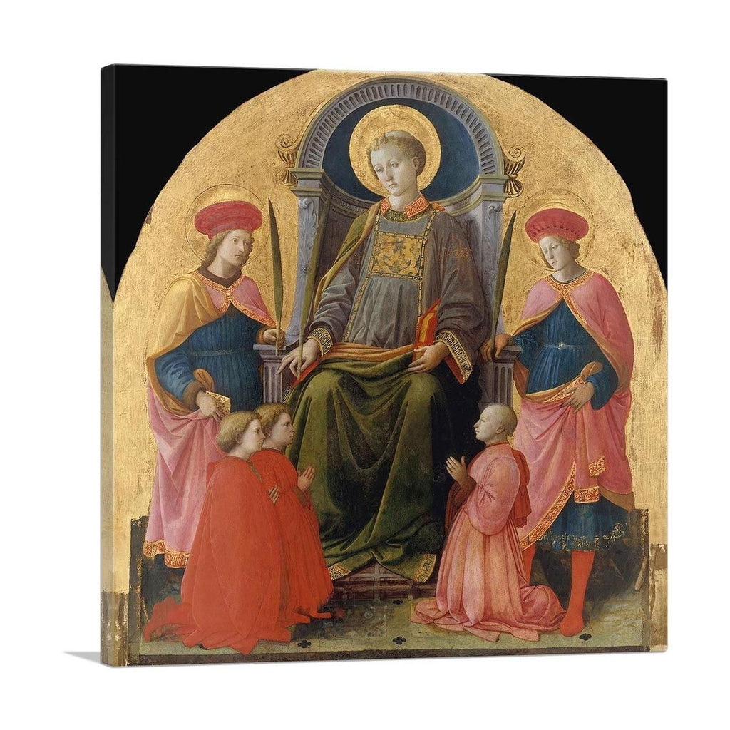 Saint Lawrence Enthroned With Saints And Donors Canvas Art