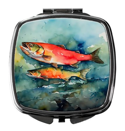 Salmon Artwork Folding Compact Mirror
