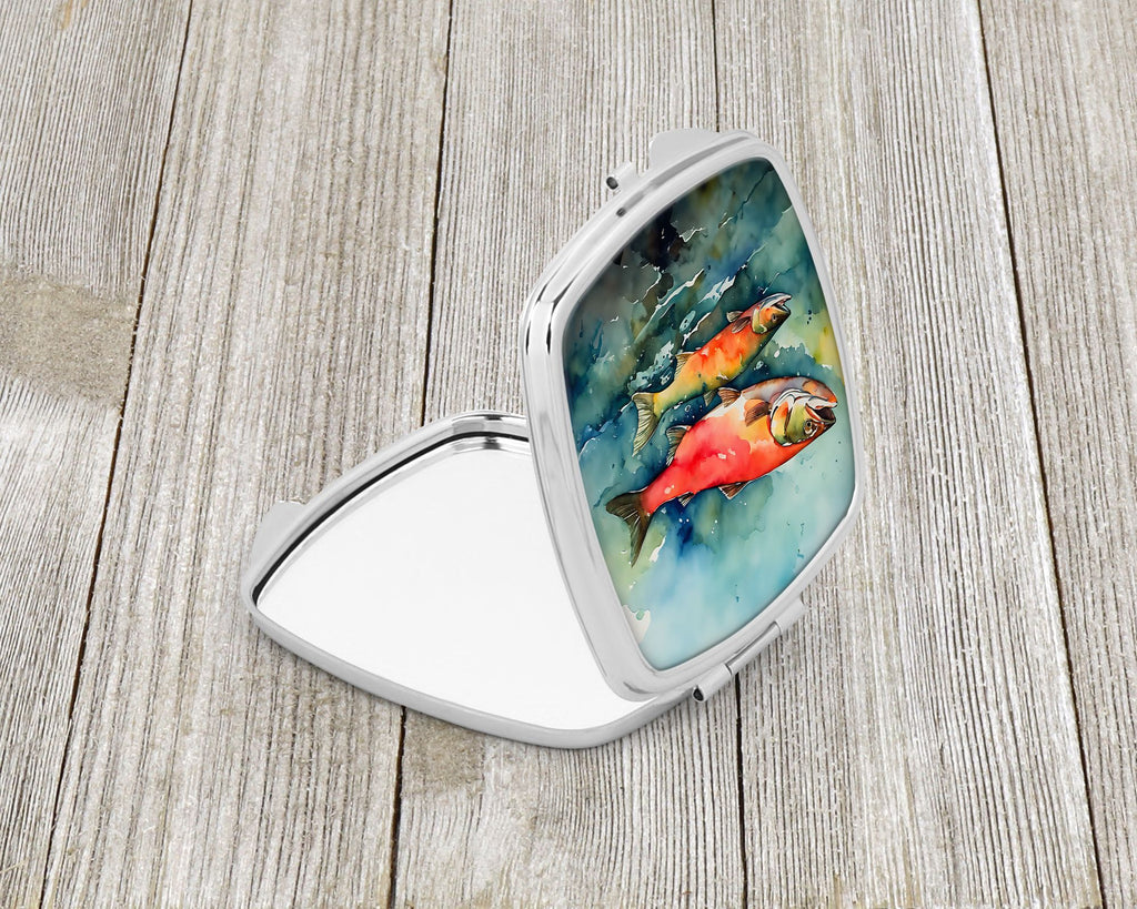 Salmon Artwork Folding Compact Mirror