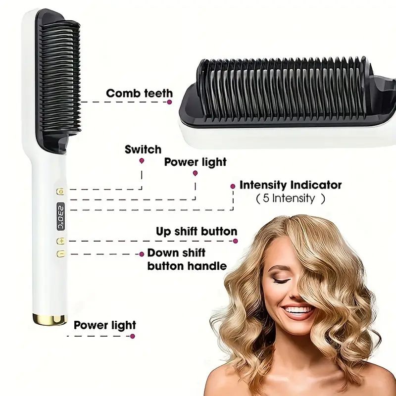 Multifunctional Ionic Straightening Brush – Curl and Straighten with Ease