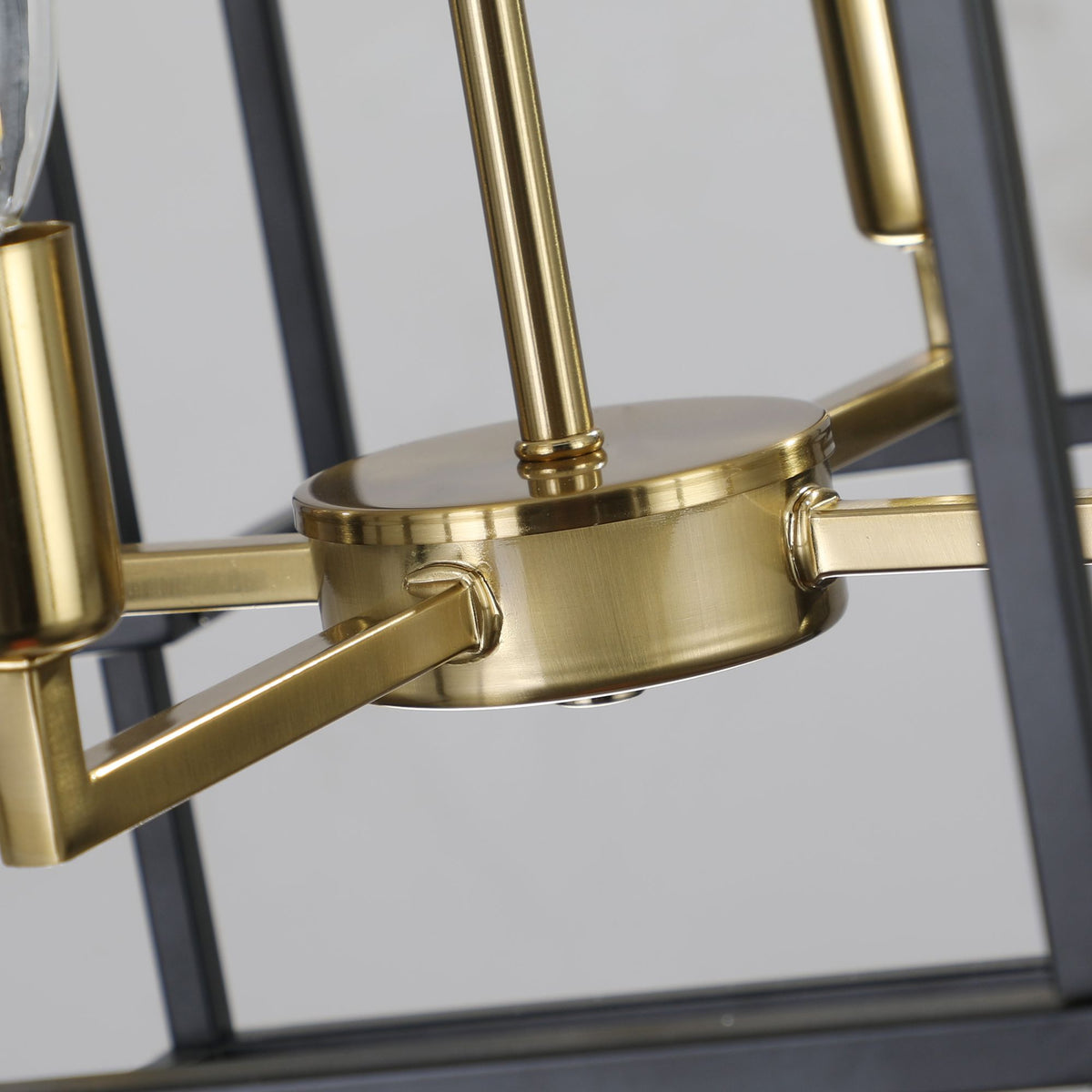 Black and Gold Geometric Pendant Chandelier