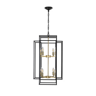 Black and Gold Geometric Pendant Chandelier