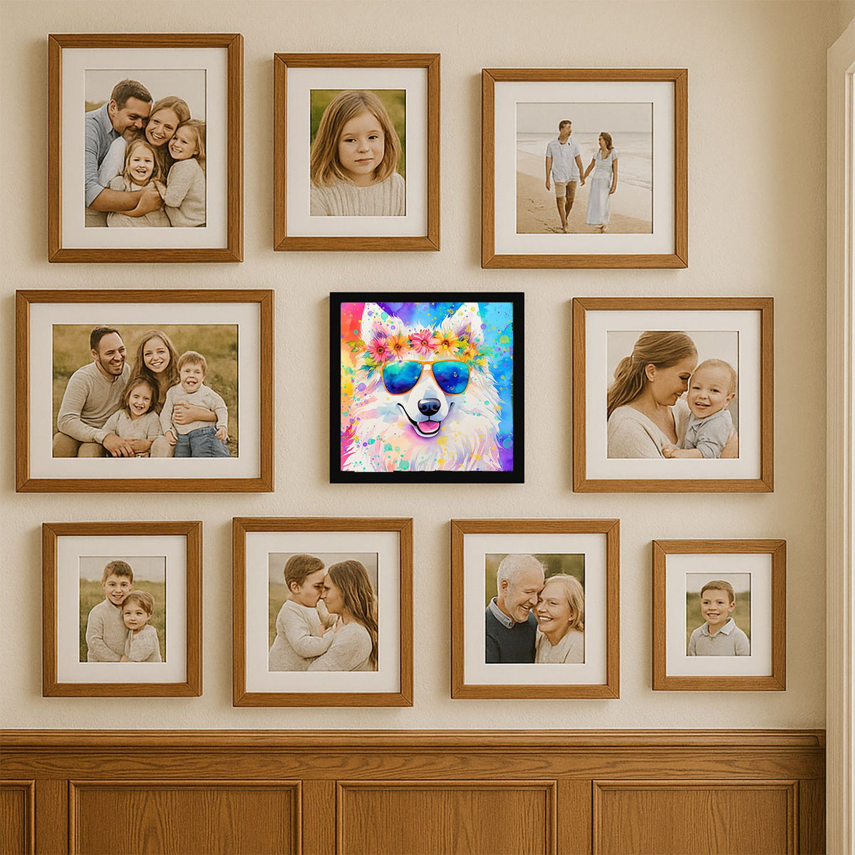 Samoyed Hippie Dawg Contemporary Wall Art