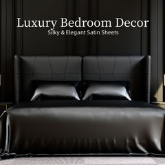 King Size Satin Bed Sheets Set - 4 Piece Silky Bedding with 15- Deep Pockets