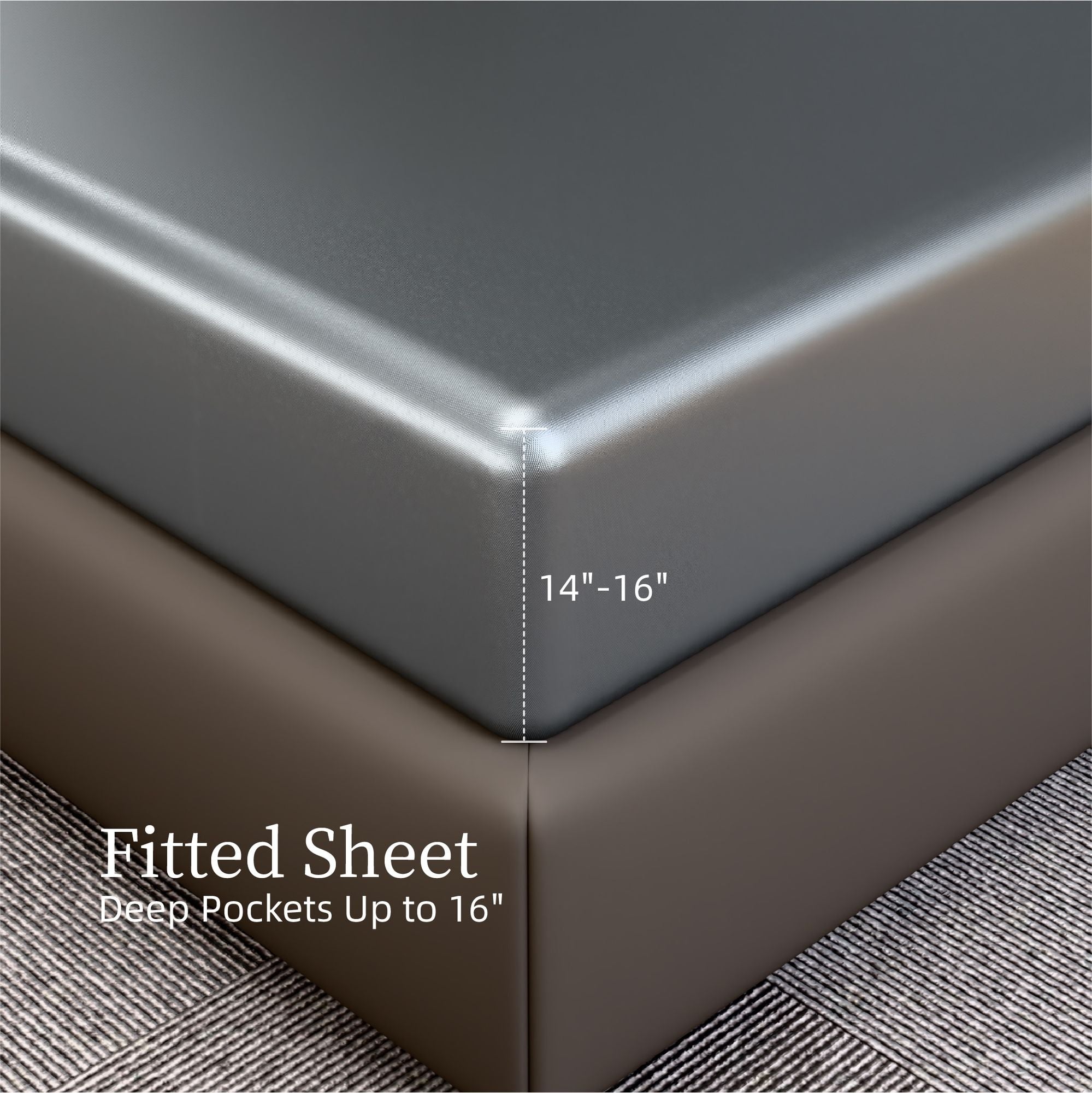 Hotel-Quality Silky Satin Queen Sheet Set – 4 Pieces with Deep Pocket