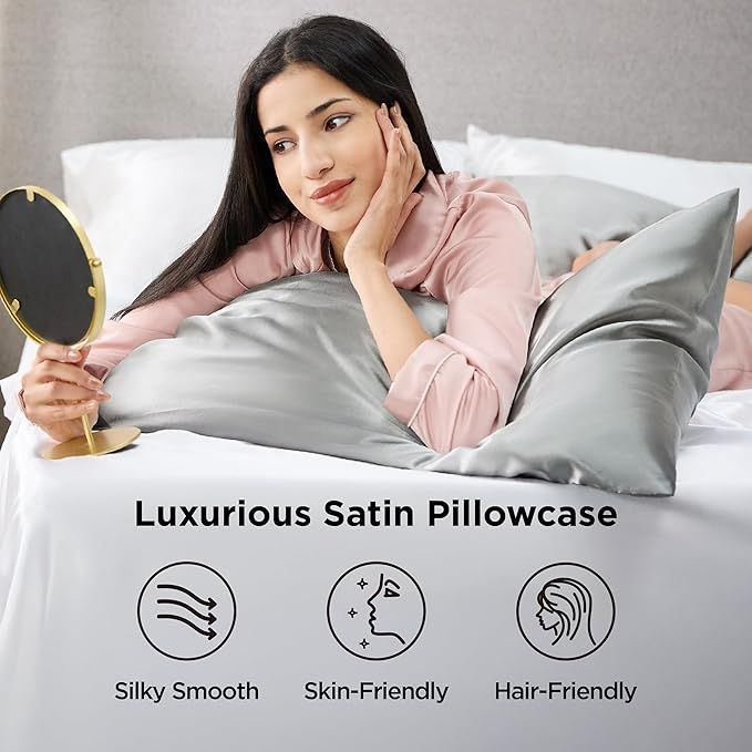 LuxeSatin Smooth Two-Piece Pillowcase Set