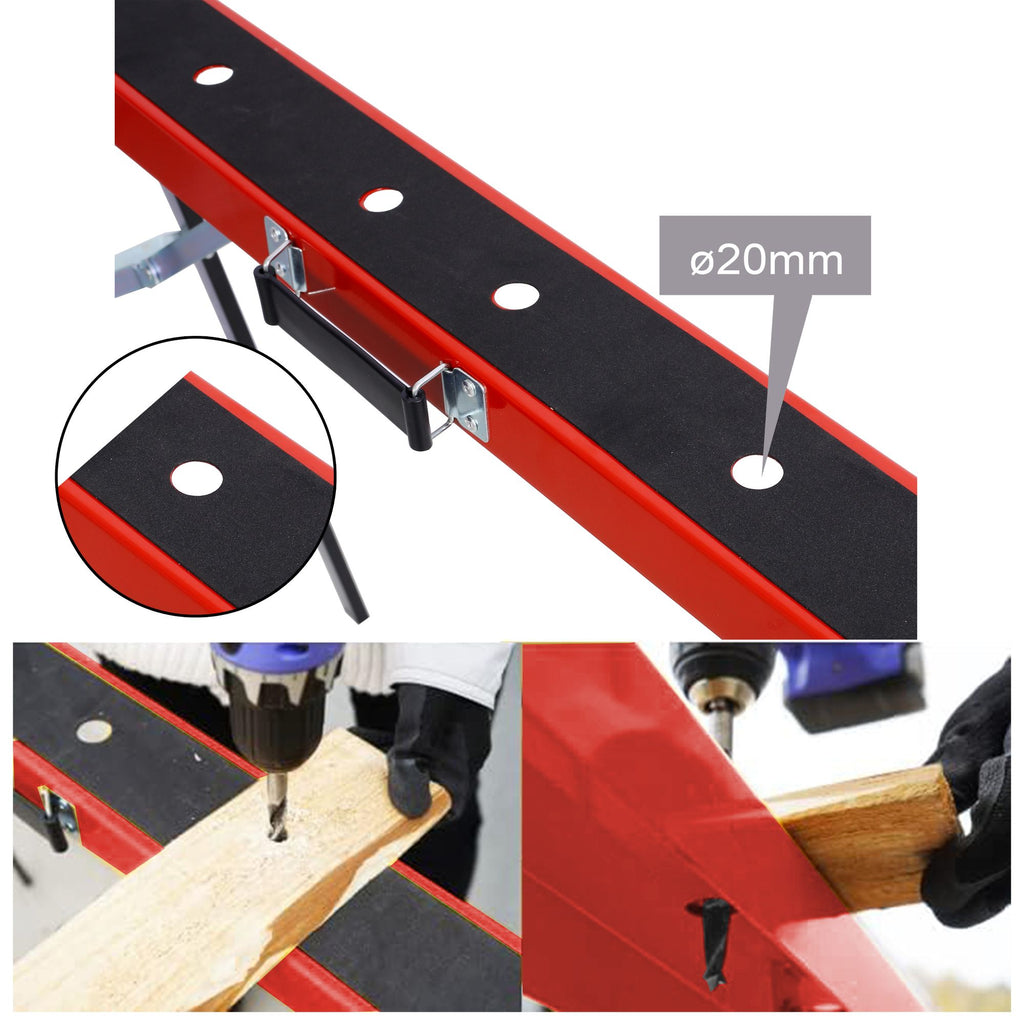 Adjustable Folding Saw Horses for Woodworking and Construction
