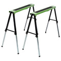 Folding Saw Horses 2 Pack with Adjustable Height Work Platform