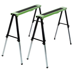 Folding Saw Horses 2 Pack with Adjustable Height Work Platform