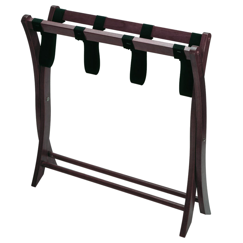 Scarlett Espresso Folding Luggage Rack for Guest Rooms