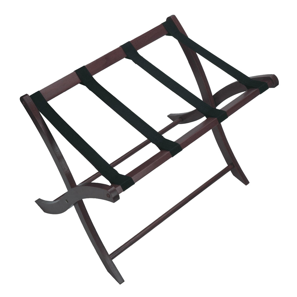 Scarlett Espresso Folding Luggage Rack for Guest Rooms