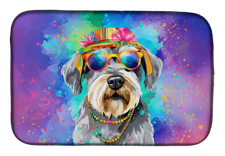Schnauzer Hippie Dawg Dish Drying Mat