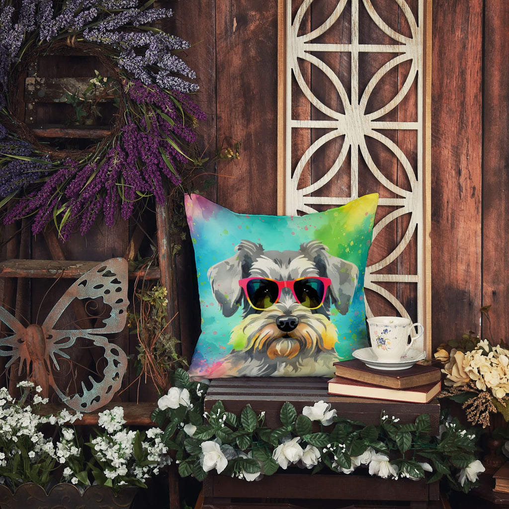 Schnauzer Hippie Dawg Indoor-Outdoor Pillow