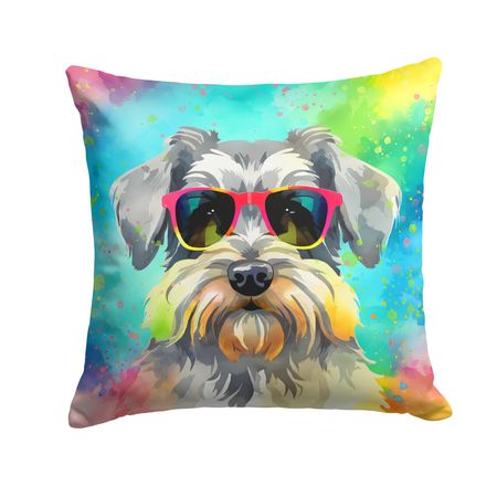 Schnauzer Hippie Dawg Indoor-Outdoor Pillow