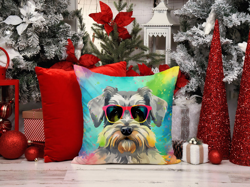 Schnauzer Hippie Dawg Indoor-Outdoor Pillow