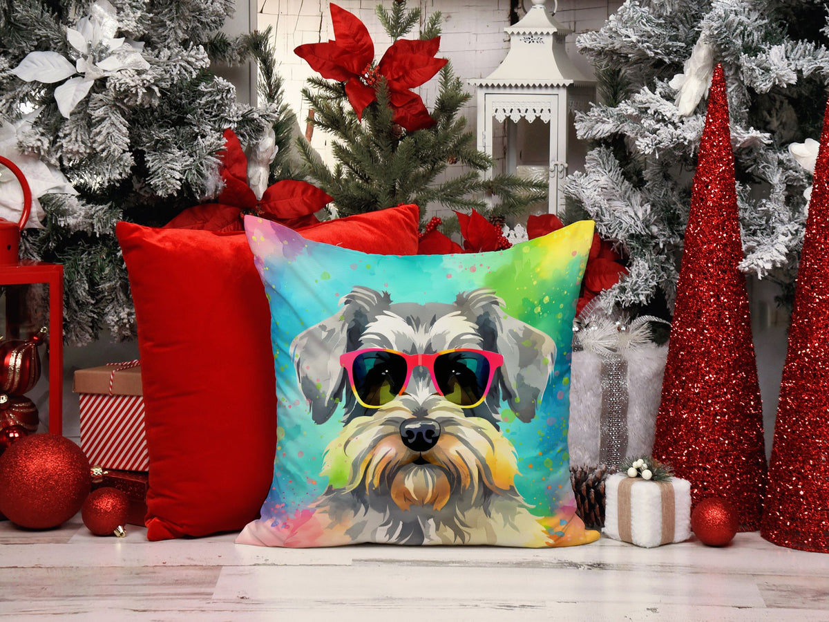 Schnauzer Hippie Dawg Indoor-Outdoor Pillow