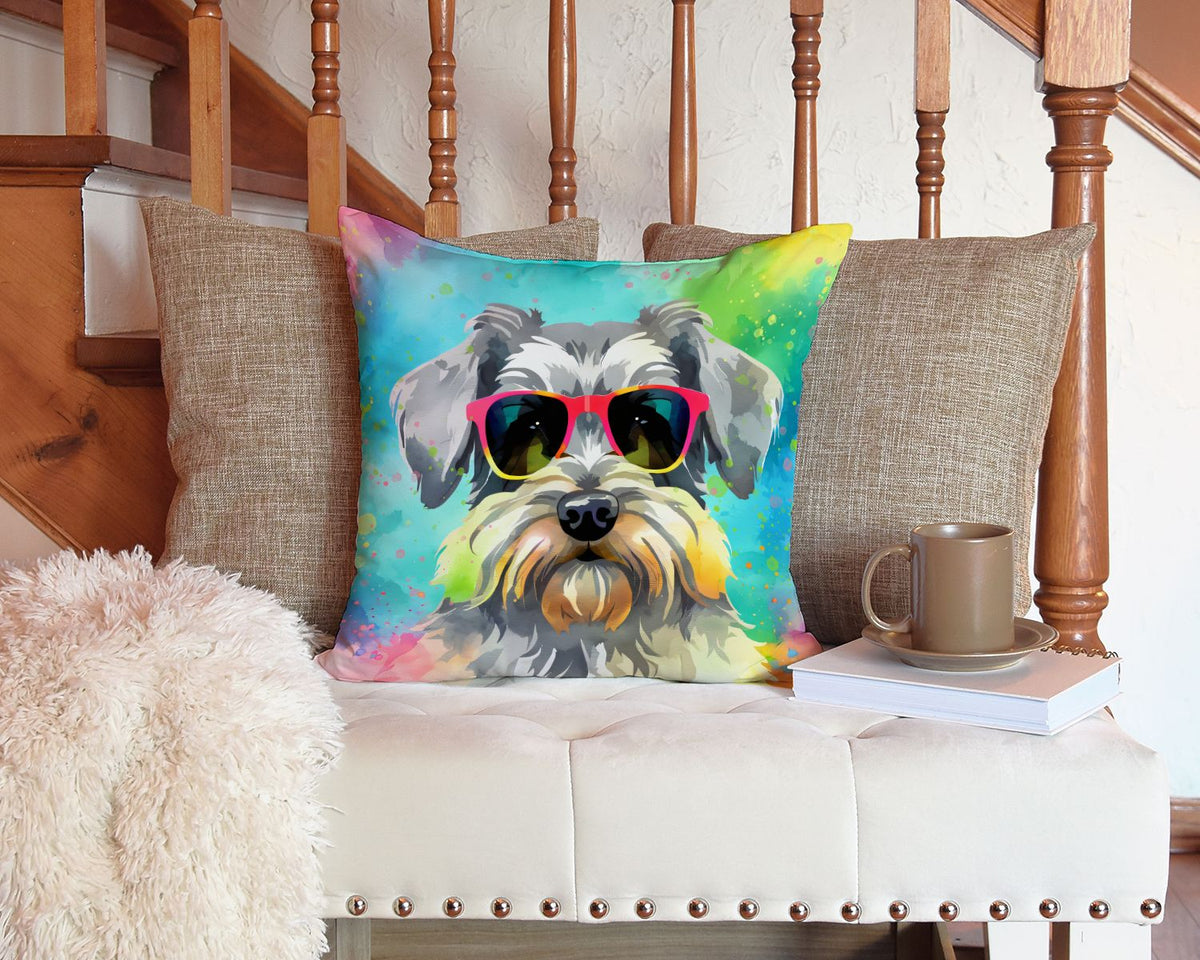 Schnauzer Hippie Dawg Indoor-Outdoor Pillow