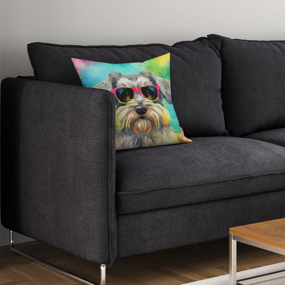 Schnauzer Hippie Dawg Indoor-Outdoor Pillow