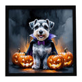 Schnauzer Puppy Halloween Framed Wall Art
