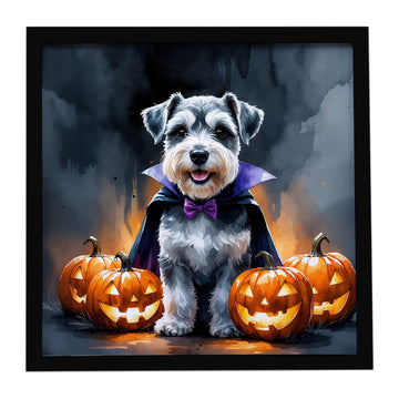 Schnauzer Puppy Halloween Framed Wall Art