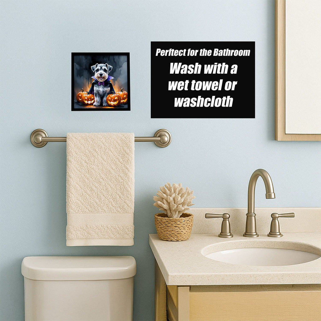 Schnauzer Puppy Halloween Framed Wall Art