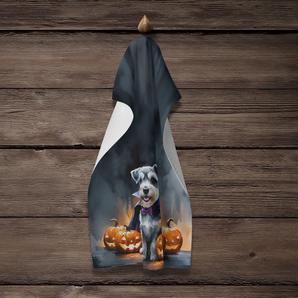 Schnauzer Puppy Halloween Kitchen Towel