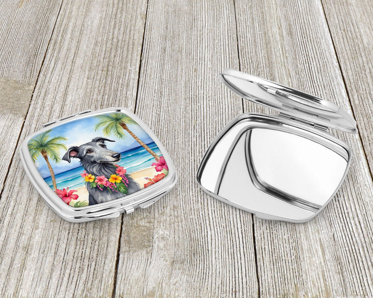 Scottish Deerhound Luau Folding Compact Mirror
