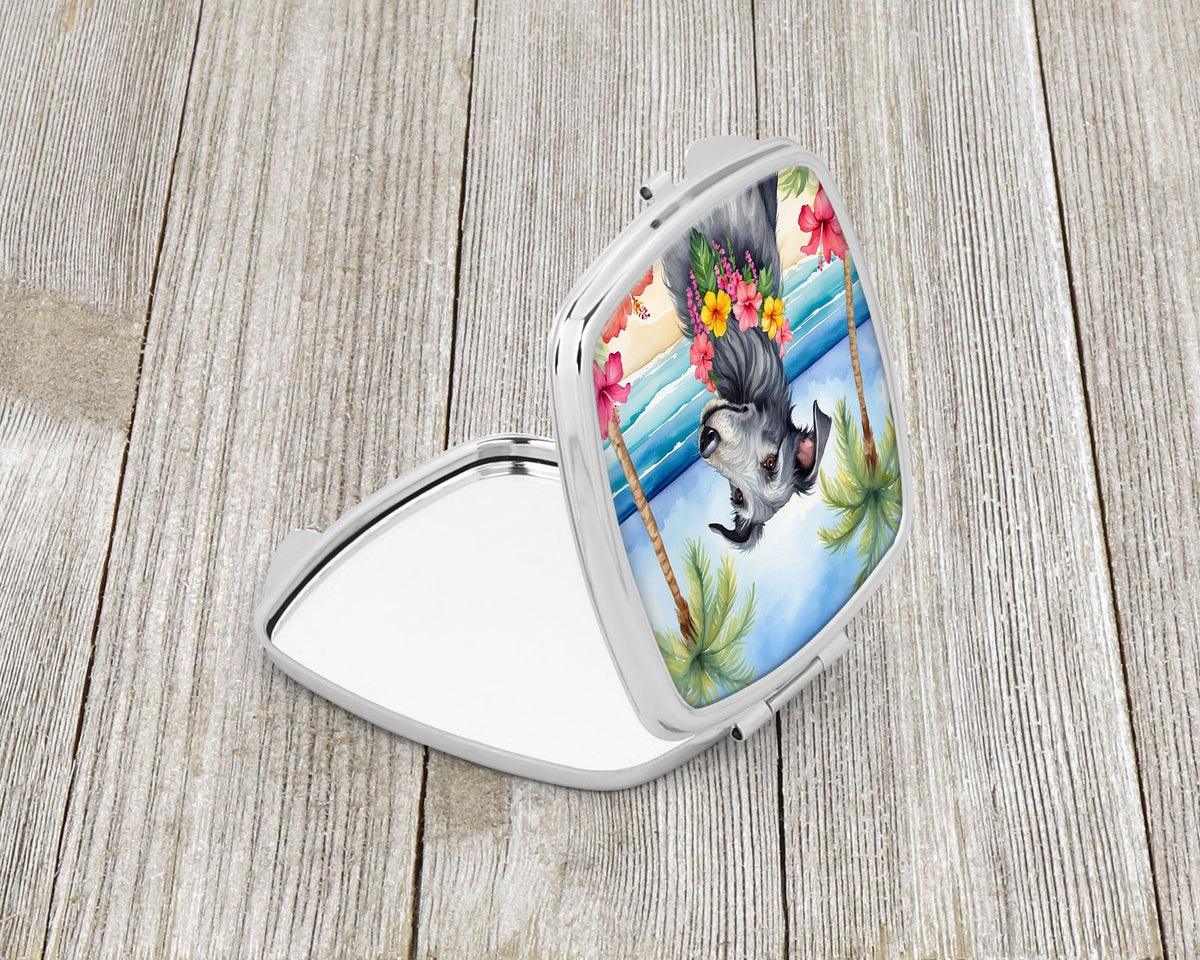 Scottish Deerhound Luau Folding Compact Mirror