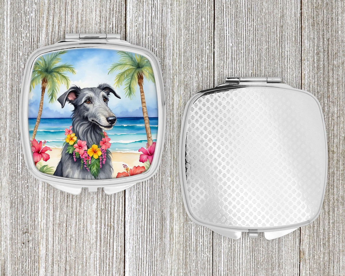 Scottish Deerhound Luau Folding Compact Mirror