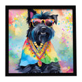 Scottish Terrier Hippie Dawg Framed Wall Art