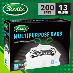 Scotts 200 Count 13 Gallon Kitchen Trash Bags with Deodorization Technology and Lemon Scent