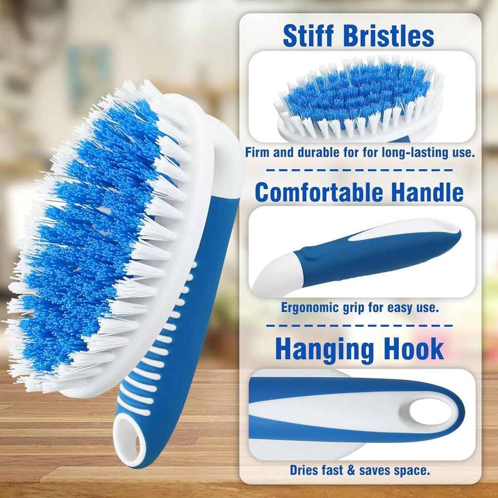 2-Pack Scrub Brushes with Stiff Bristles for All-Purpose Cleaning