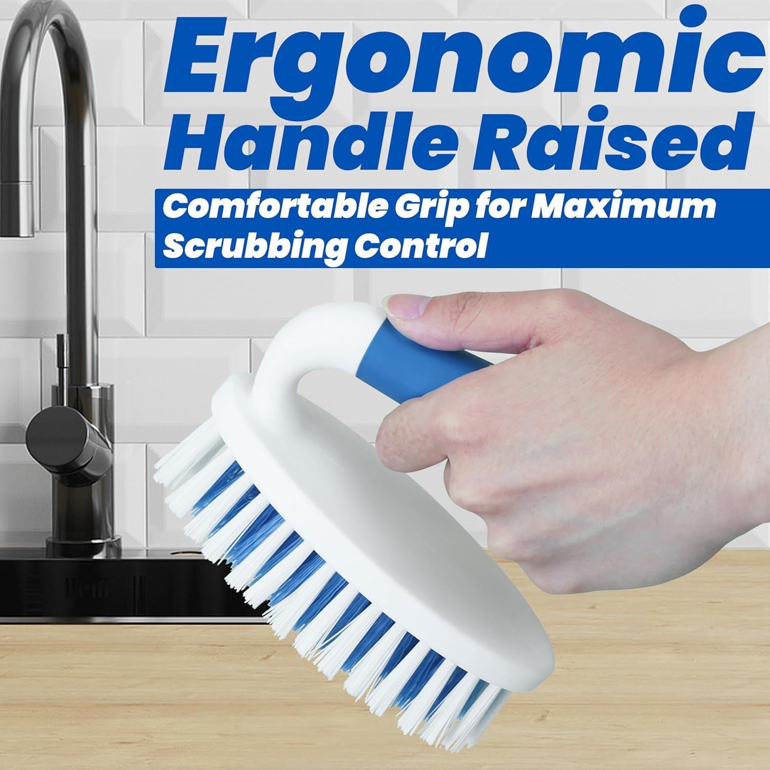 2-Pack Scrub Brushes with Stiff Bristles for All-Purpose Cleaning