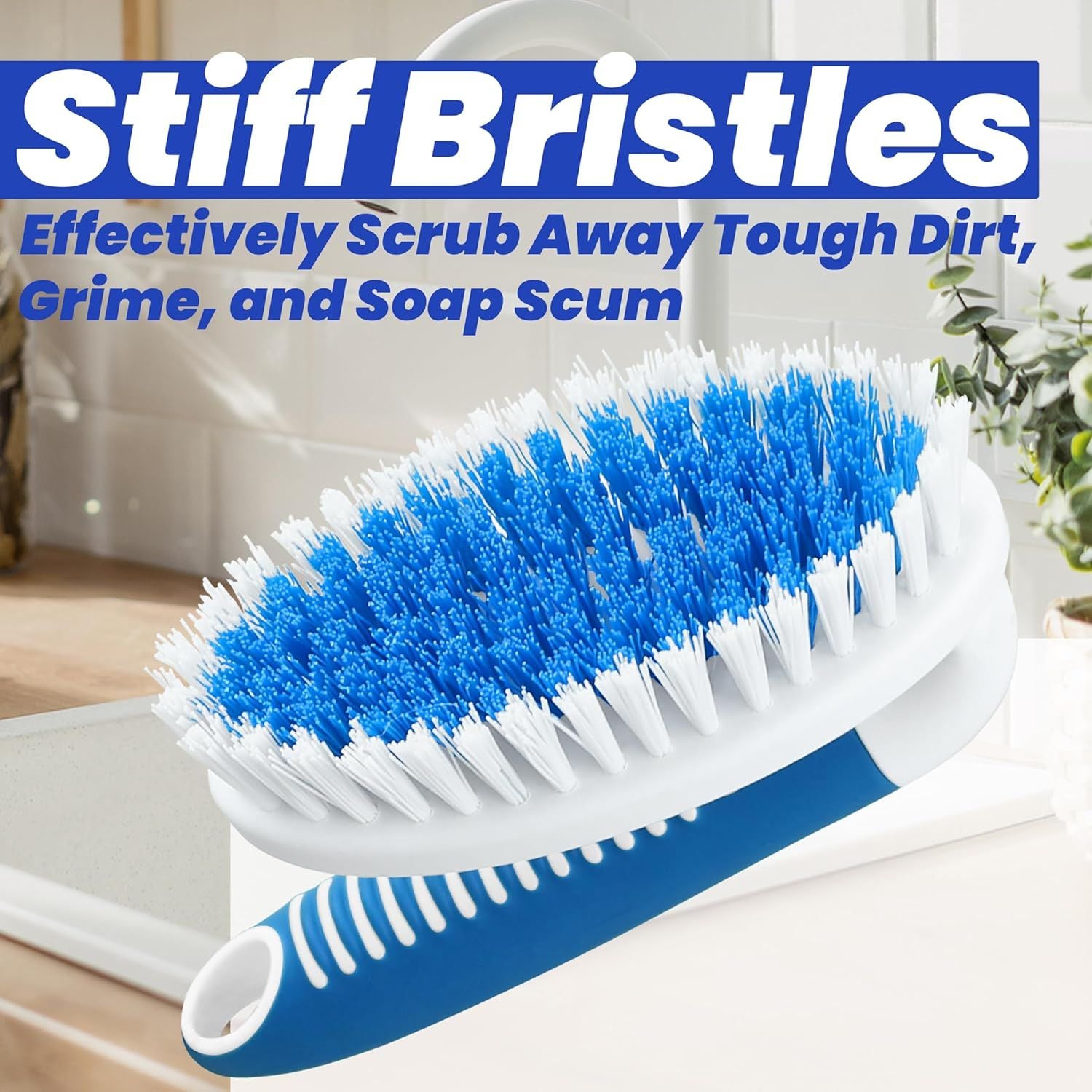 2-Pack Scrub Brushes with Stiff Bristles for All-Purpose Cleaning