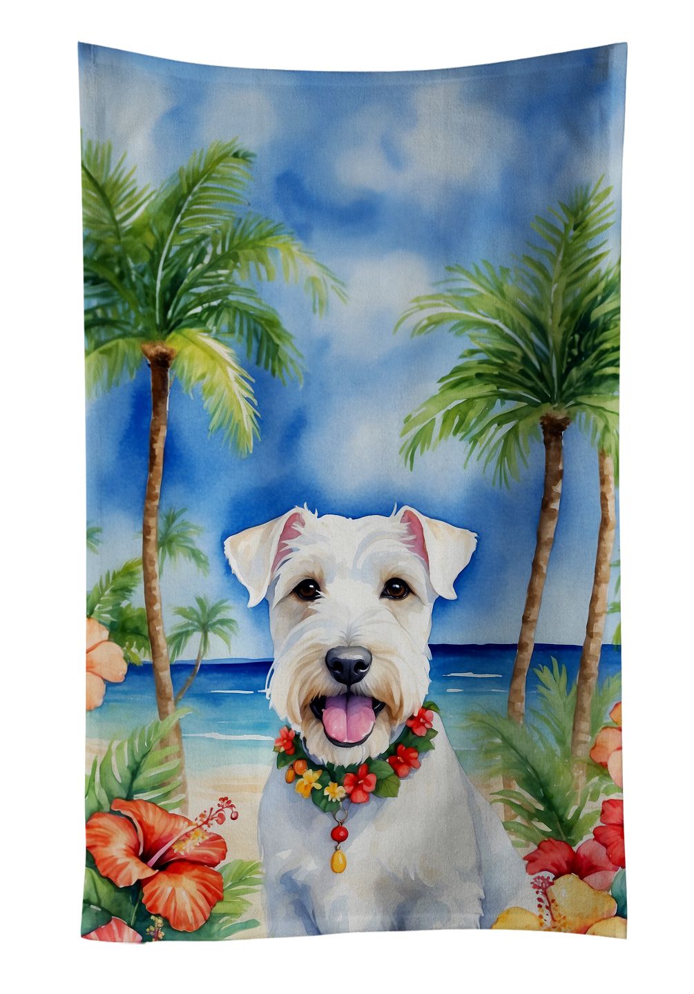 Sealyham Terrier Luau Decorative Kitchen Towel