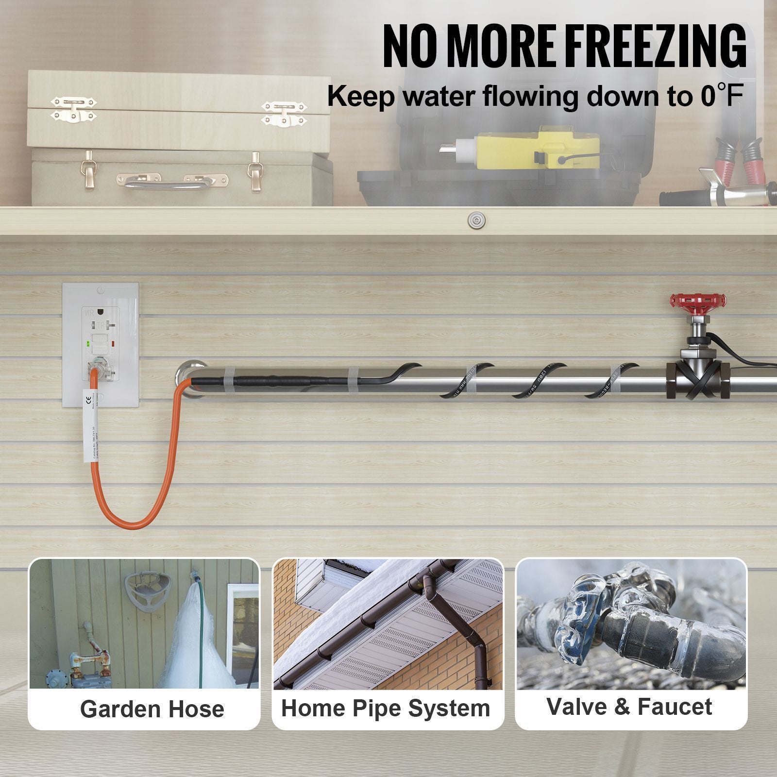 Self-Regulating Pipe Heating Cable for Freeze Protection