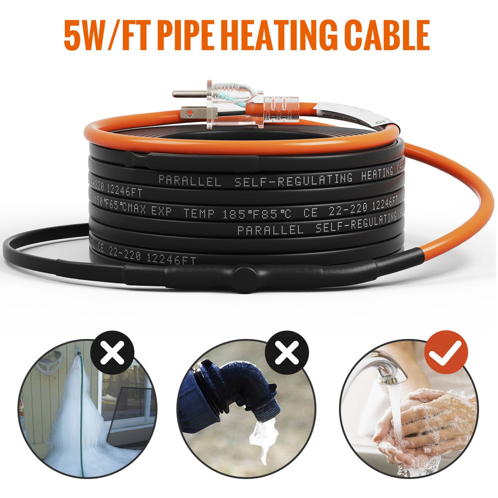Self-Regulating Pipe Heating Cable for Freeze Protection