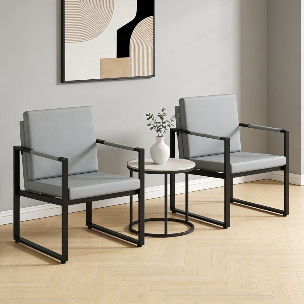 Set of 2 Mid Century Modern Single Sofa Chairs with Cushions Adjustable for Living Rooms, Home