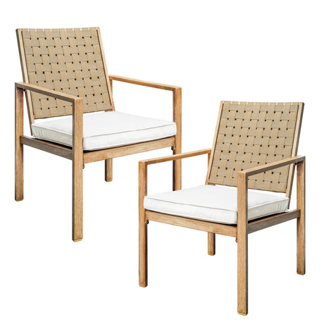 Wood-Grain Patio Chairs for Flexible Outdoor Dining
