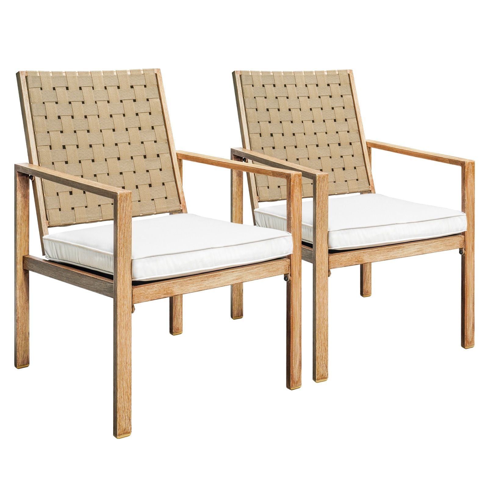 Wood-Grain Patio Chairs for Flexible Outdoor Dining
