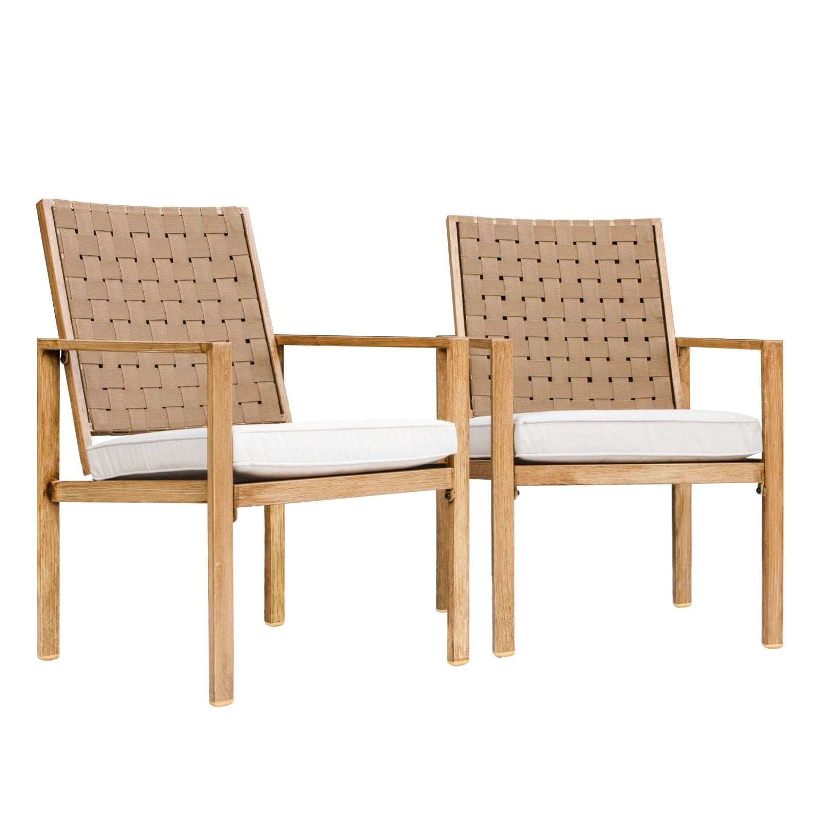 Wood-Grain Patio Chairs for Flexible Outdoor Dining