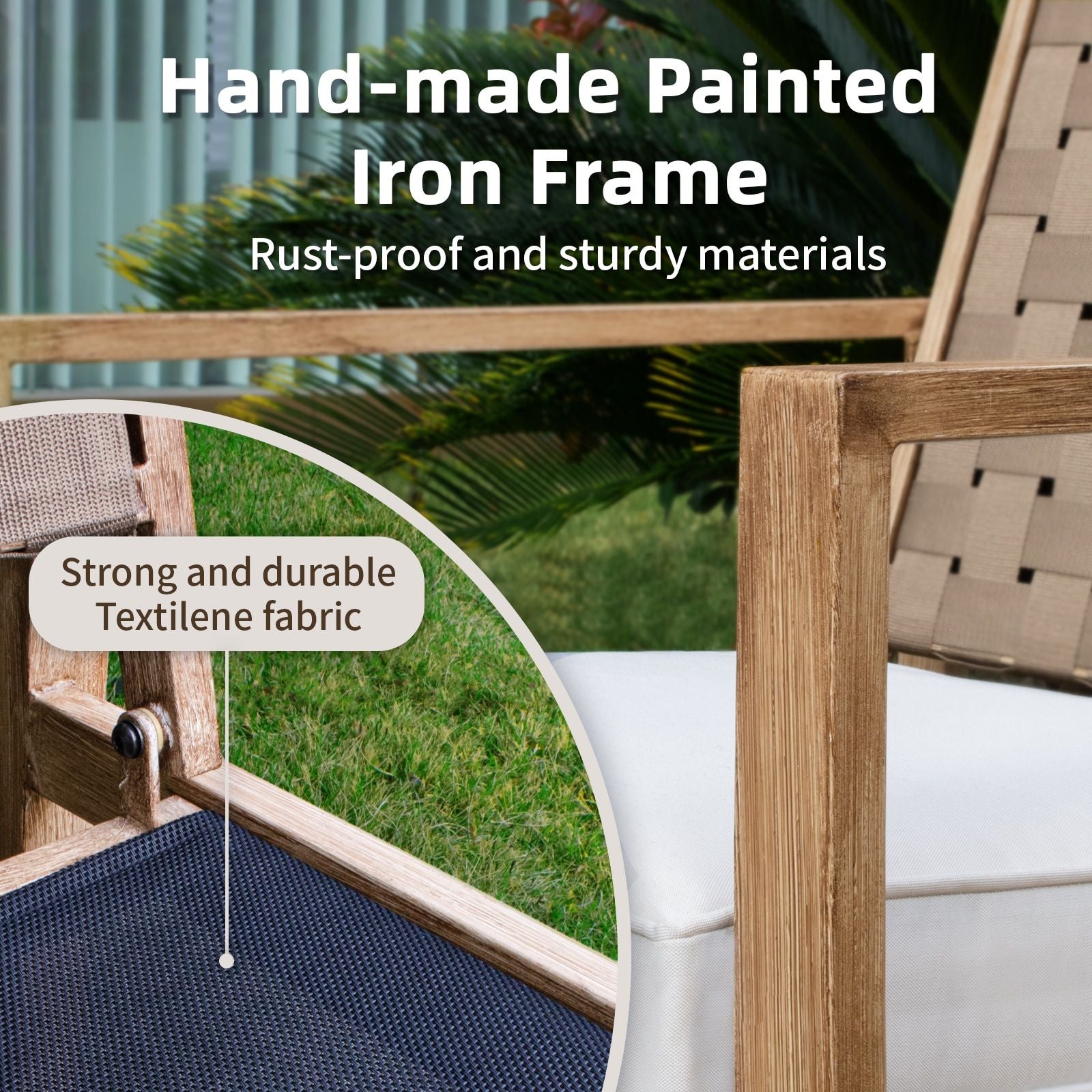 Wood-Grain Patio Chairs for Flexible Outdoor Dining