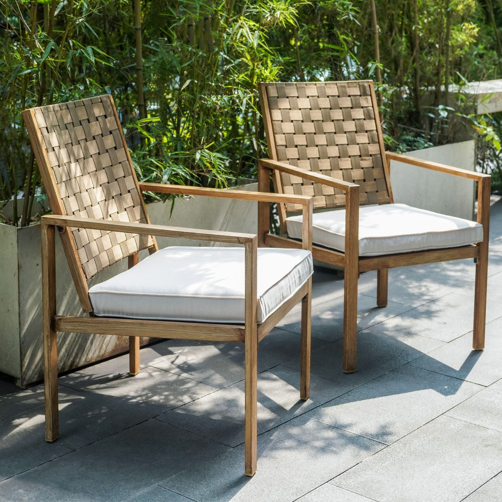 Wood-Grain Patio Chairs for Flexible Outdoor Dining
