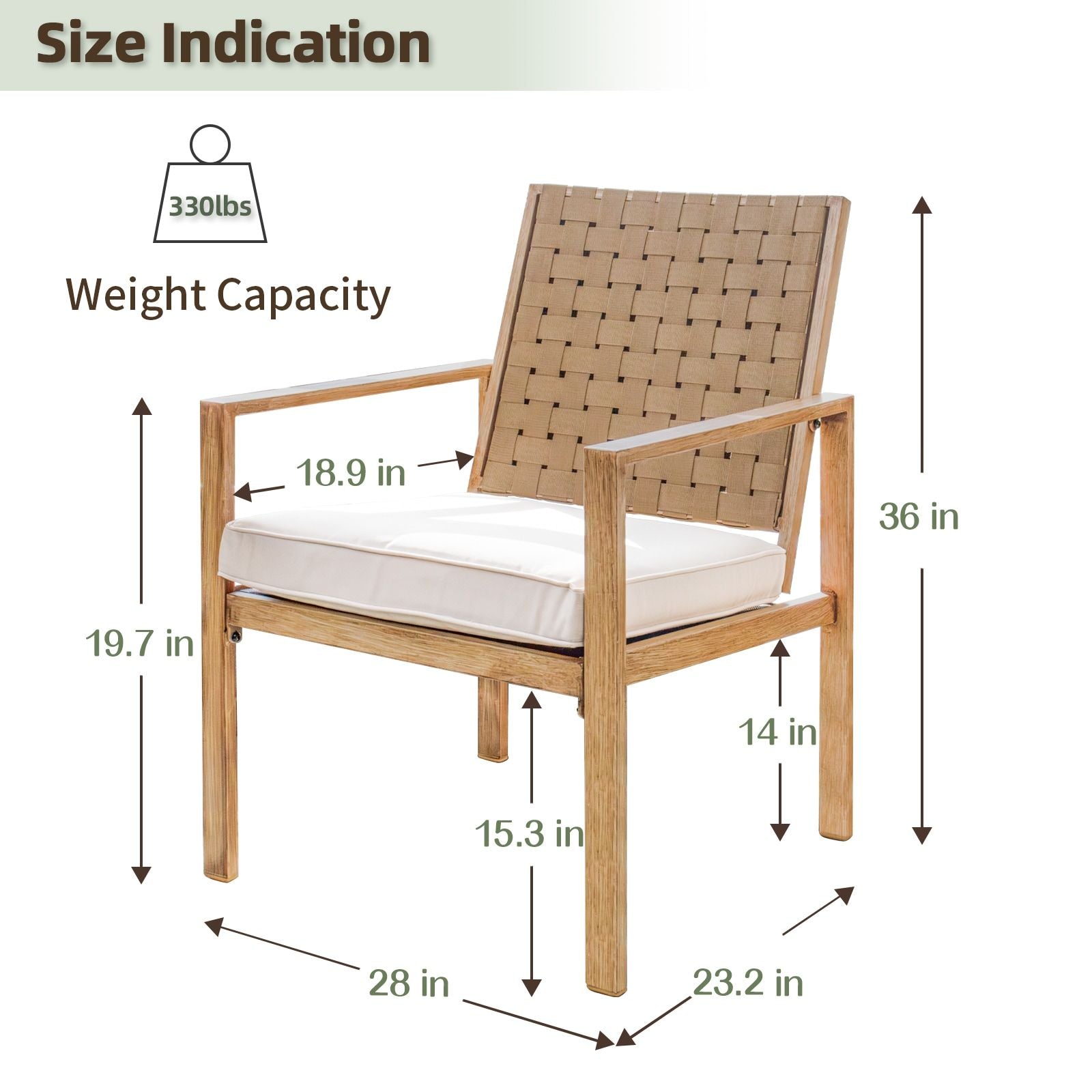 Wood-Grain Patio Chairs for Flexible Outdoor Dining
