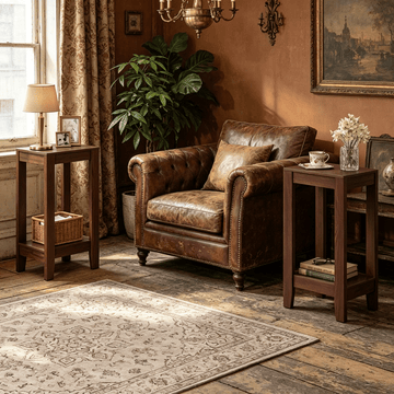 Set of 2 Versatile 2-Tier End Tables with Storage Shelf Living Room Sofa Side Table