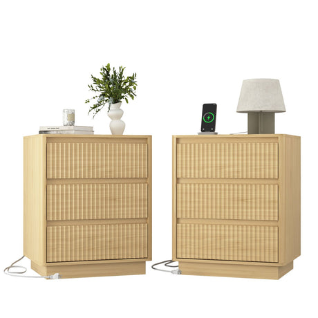 Modern Charging End Tables with Drawers