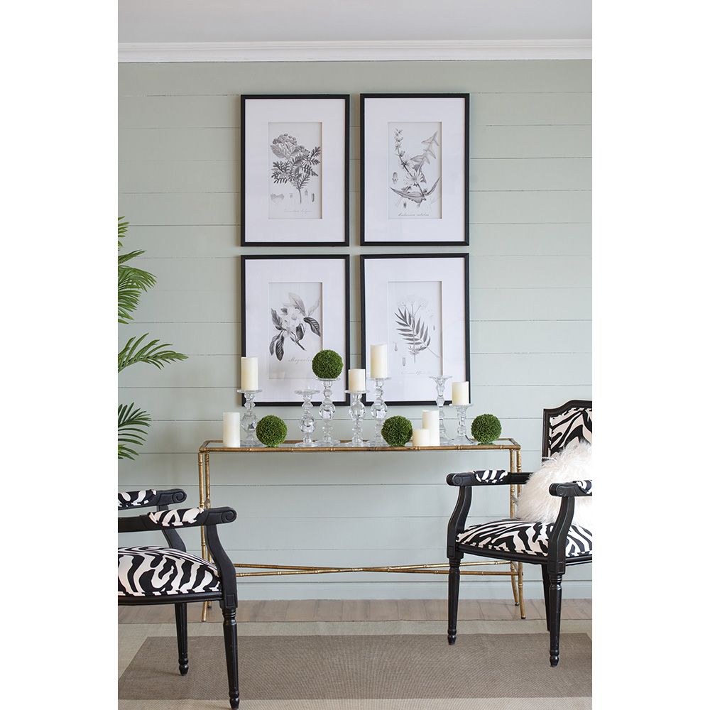 Four-Piece Black-and-White Botanical Wall Art Set
