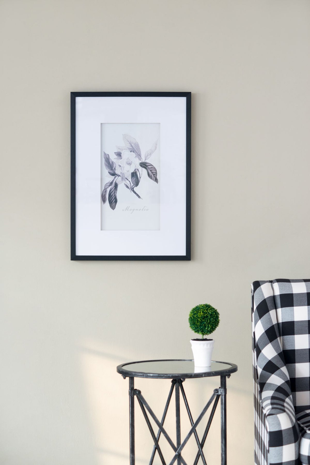 Four-Piece Black-and-White Botanical Wall Art Set