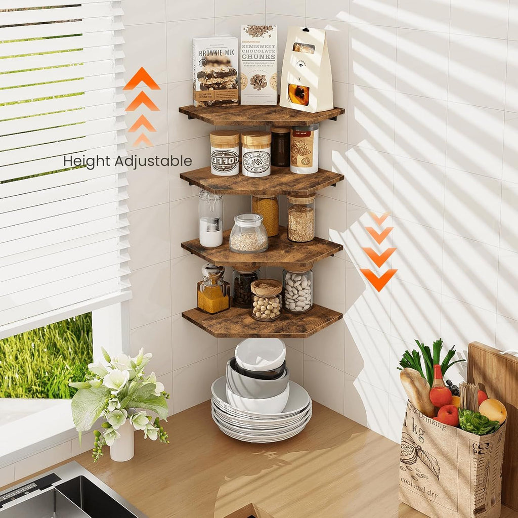 Floating Corner Shelves with Cord Hole for Cable Management