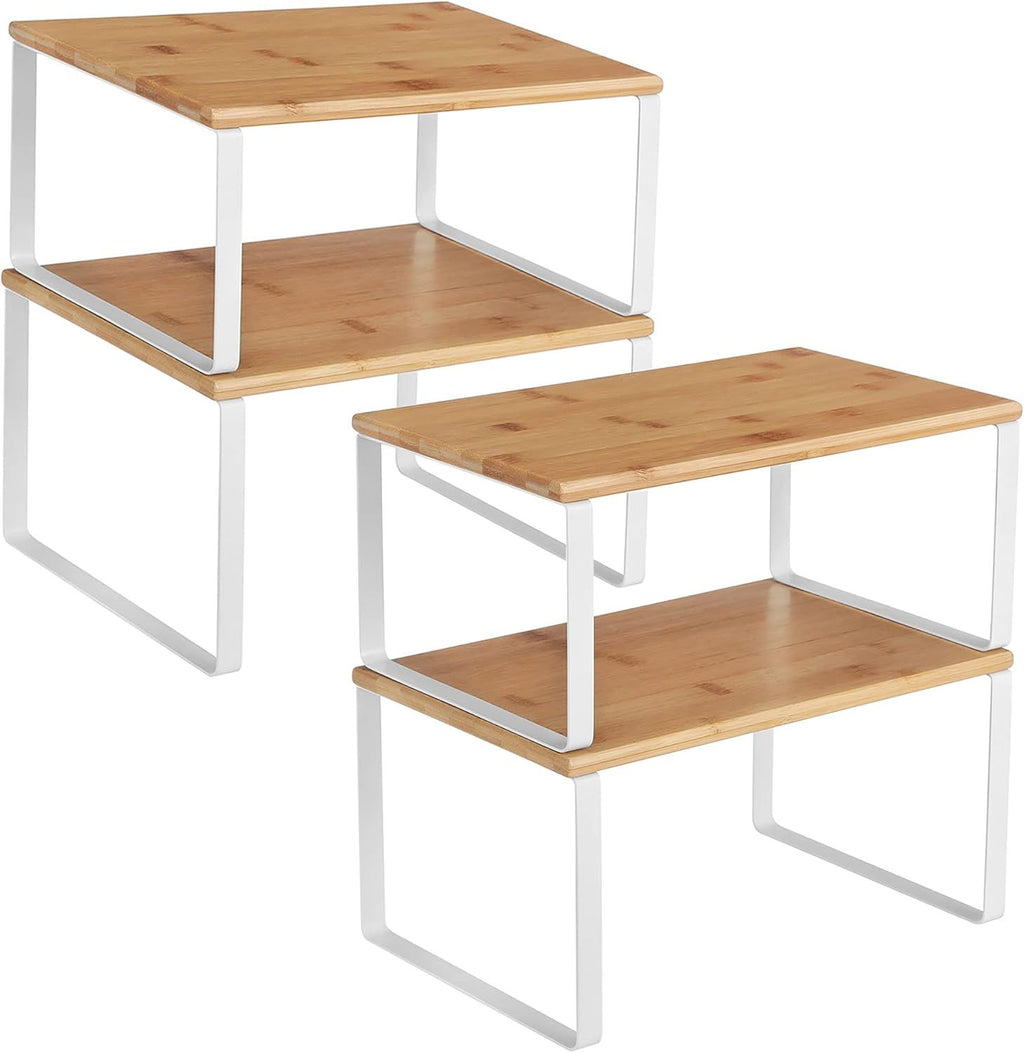 Set of 4 Stackable Kitchen Counter Shelves in Two Sizes